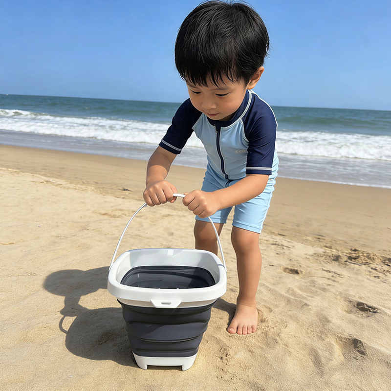 Kids Outdoor Mud Kitchen - دلو شاطئ محمول قابل للطي، سطل
