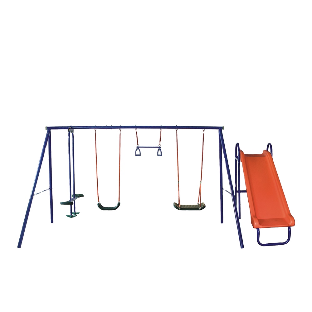 Kids Outdoor Swing And Slide - مجموعة أرجوحة وزحليقة للأطفال بست محطات
