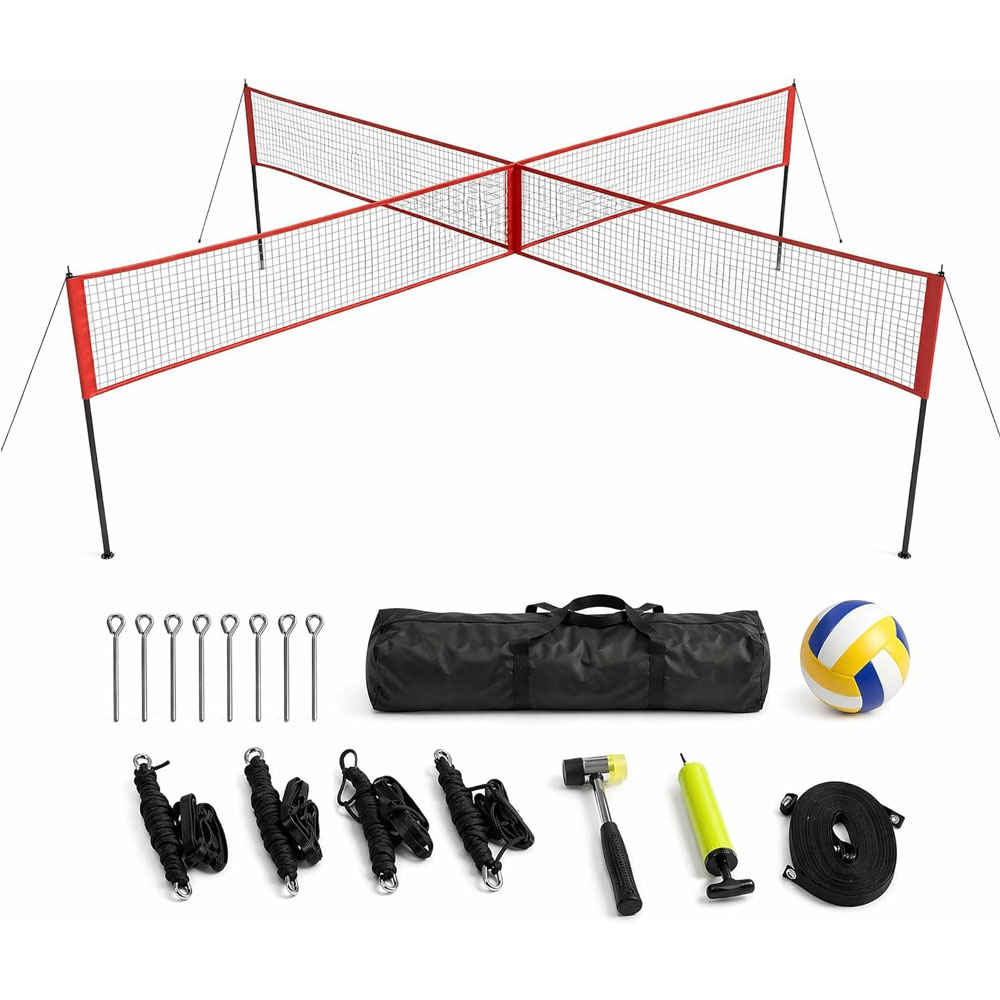 Kids Outdoor Volleyball Net - مجموعة شبكة كرة الطائرة رباعية الاتجاهات