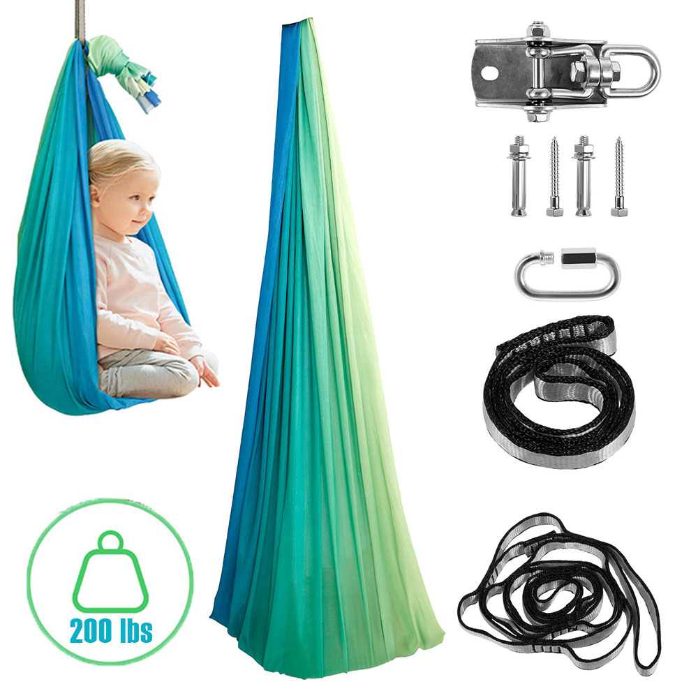 Kids Outdoor Swing And Slide - أرجوحة حسية للأطفال بطبقة مزدوجة مريحة