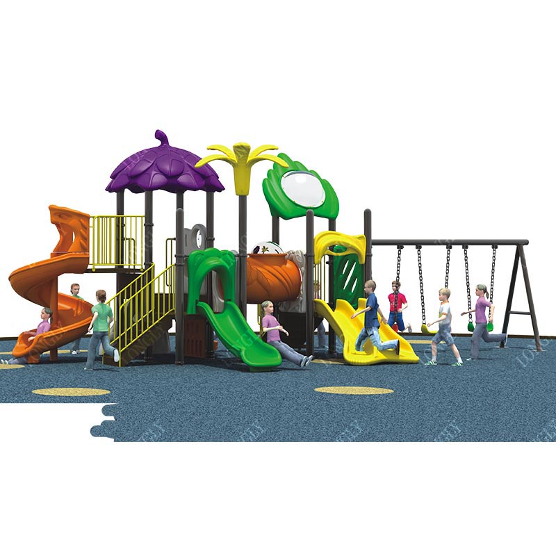 Kids Outdoor Swing And Slide - زحليقة أطفال متعددة الوظائف من LLDPE