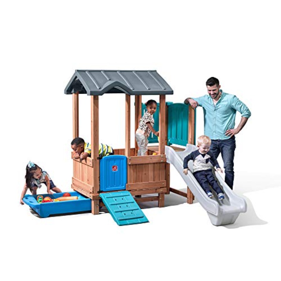 Kids Outdoor Swing And Slide - مسرح وودلاند أدفونشر، مجموعة لعب للأطفال