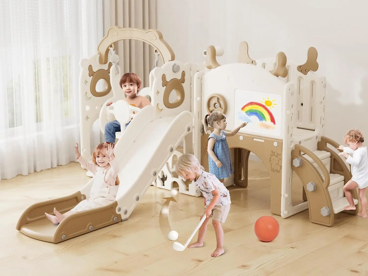 Kids Outdoor Swing And Slide - مجموعة ألعاب للأطفال الصغار 13 في