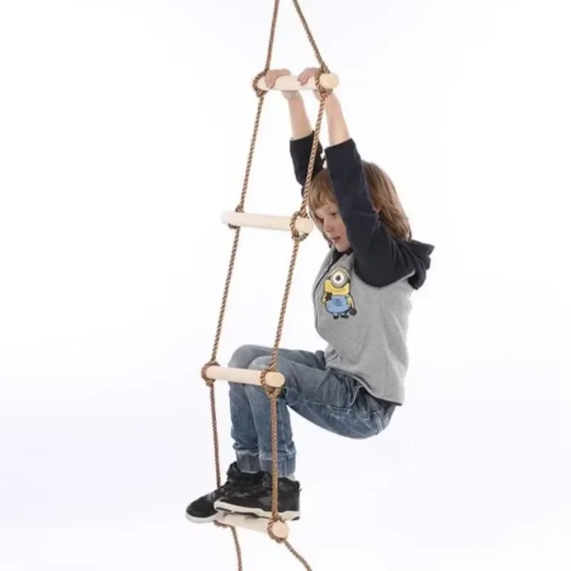 Kids Outdoor Swing And Slide - سلم حبال خشبي للأطفال، أرجوحة للأطفال،