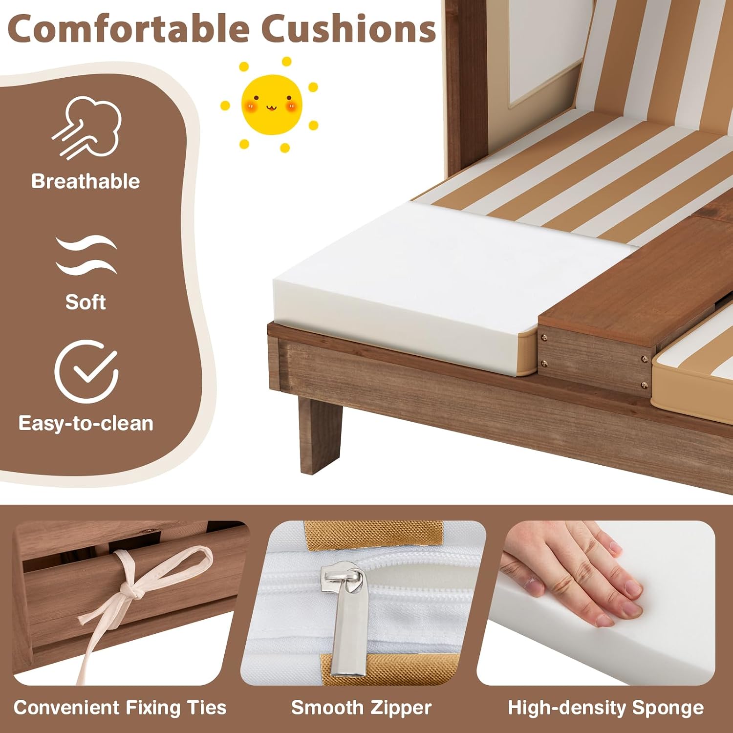 Kids Outdoor Lounge - كرسي استرخاء مزدوج للأطفال مصنوع من