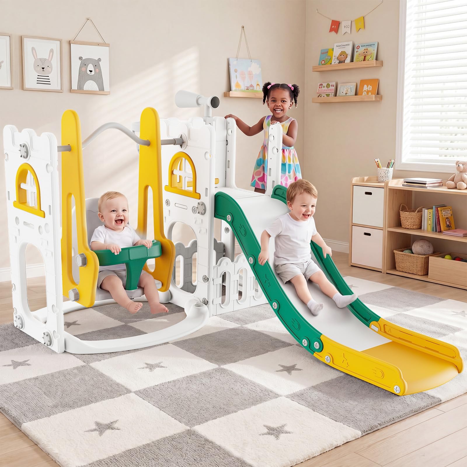 مجموعة ألعاب 7 في 1 للأطفال ال - مراجعة Kids Outdoor Swing And Slide وسعره