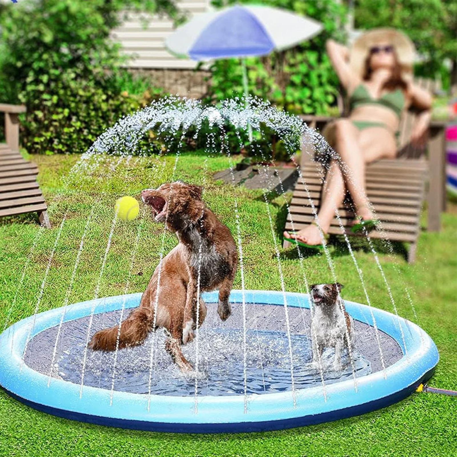 بساط رشاش ماء سميك للكلاب، لعب - مراجعة Slip Slide Water Mat وسعره
