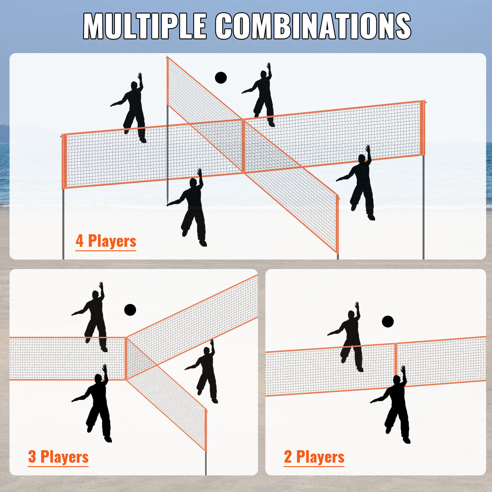 شبكة كرة الطائرة رباعية الاتجا - مراجعة Kids Outdoor Volleyball Net وسعره