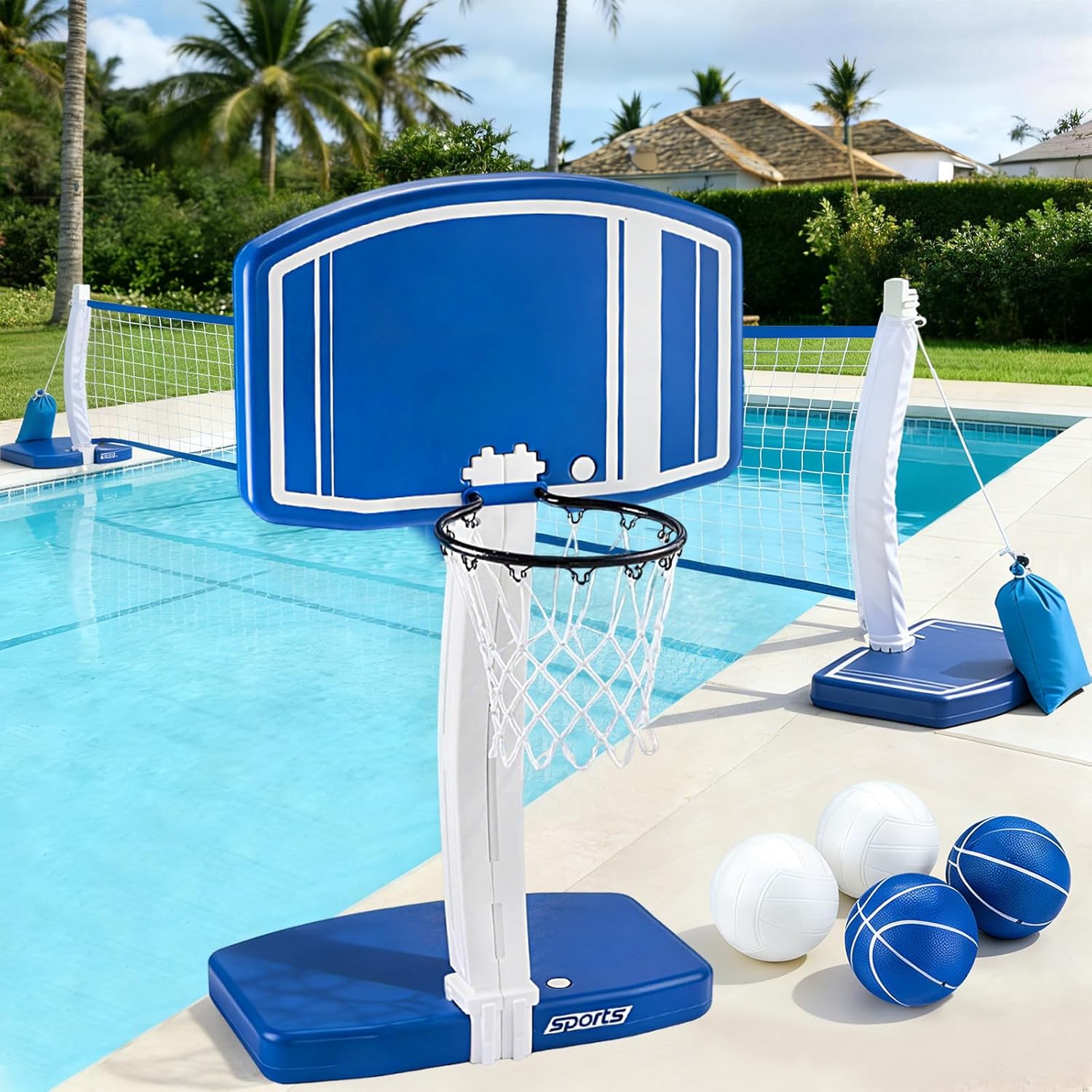 حلقة كرة سلة وشبكة كرة طائرة 2 - مراجعة Kids Outdoor Volleyball Net وسعره