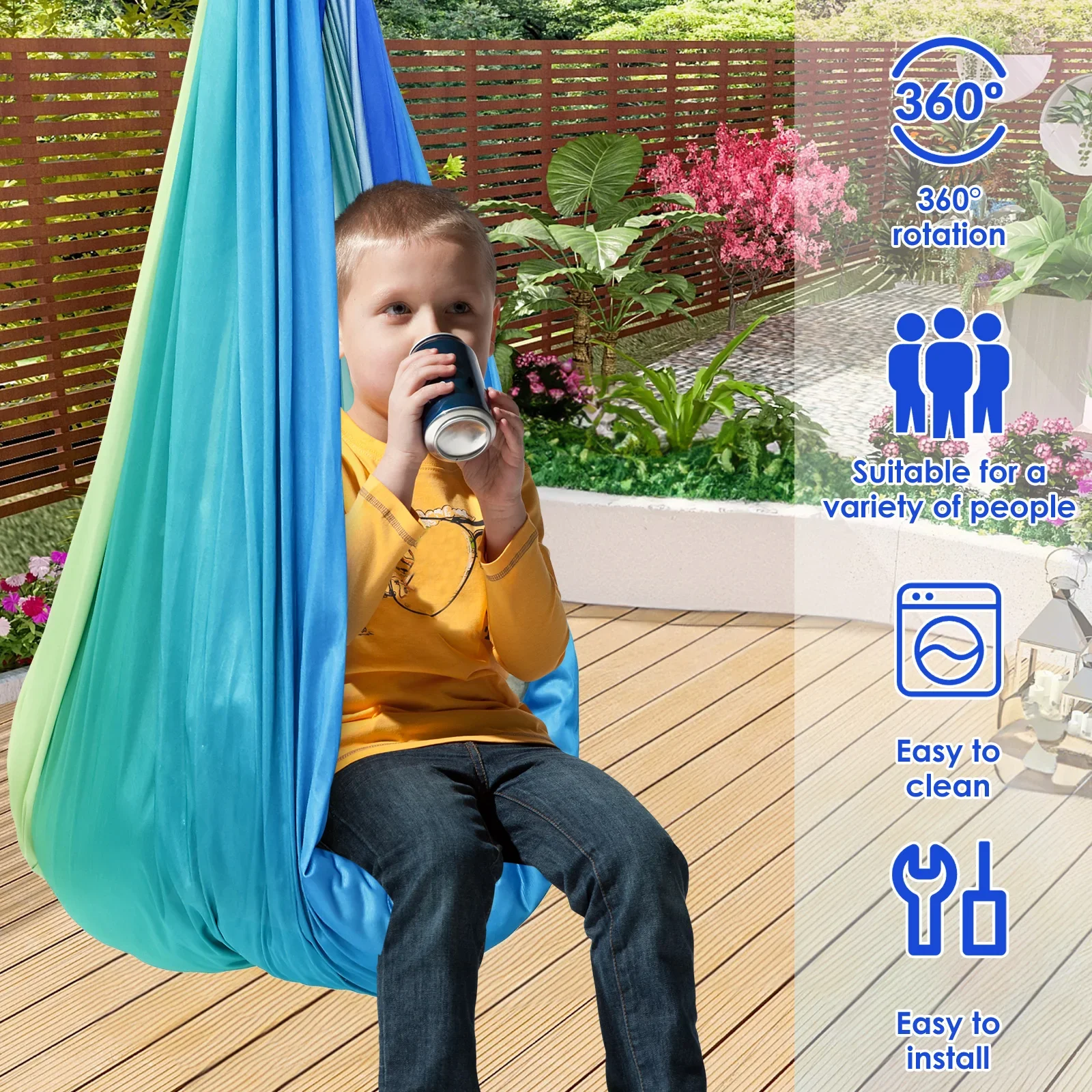أرجوحة حسية مريحة للأطفال تتحم - مراجعة Kids Outdoor Swing And Slide وسعره