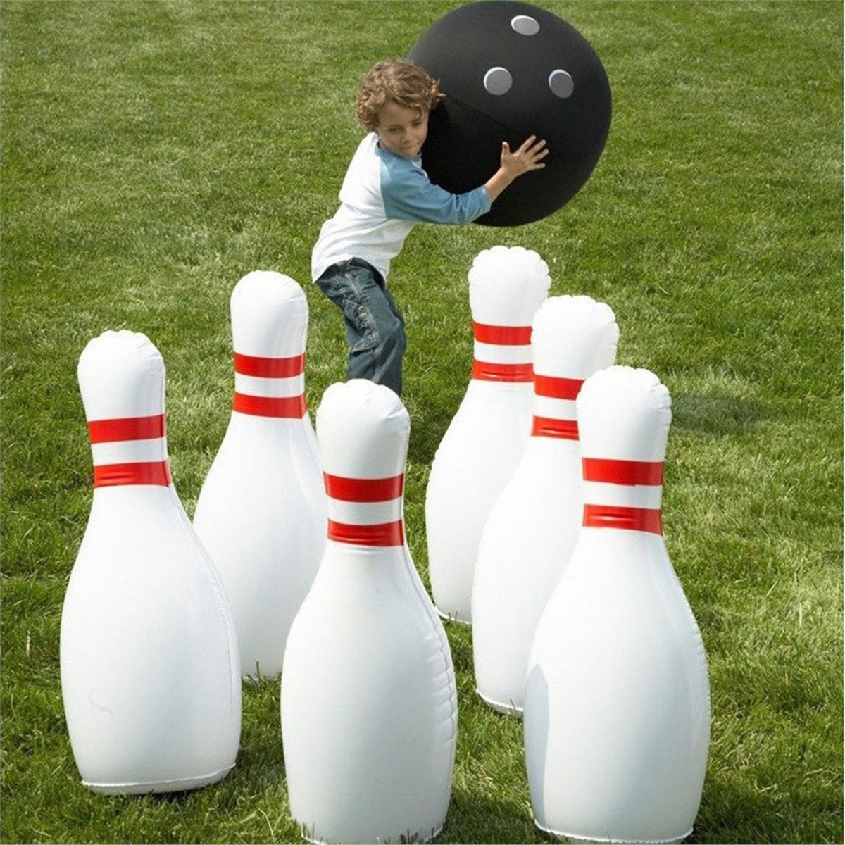 مجموعة بولينج قابلة للنفخ عملا - مراجعة Kids Outdoor Yard Toys وسعره