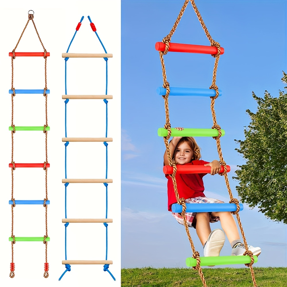 سلم تسلق ملون للأطفال مع أرجوح - مراجعة Kids Outdoor Climbing Structure وسعره