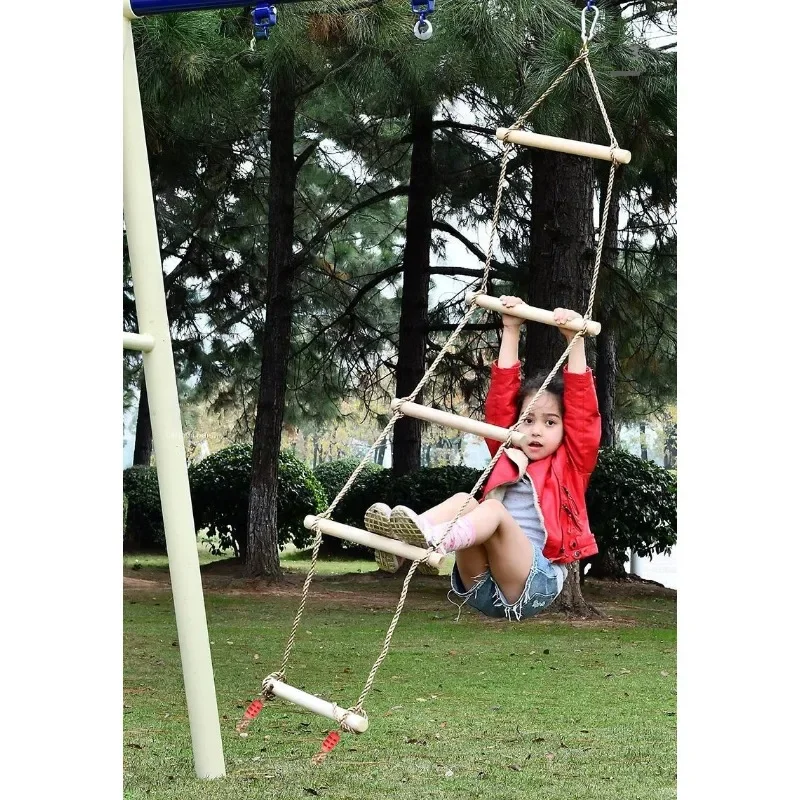 سلم حبال خشبي للأطفال، أرجوحة  - مراجعة Kids Outdoor Swing And Slide وسعره