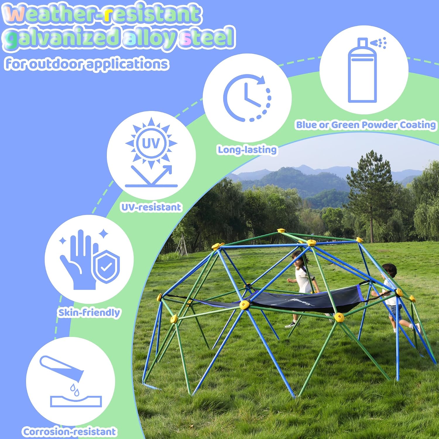 قبة تسلق بطول 10 أقدام مع أرجو - مراجعة Kids Outdoor Jungle Gym Dome وسعره