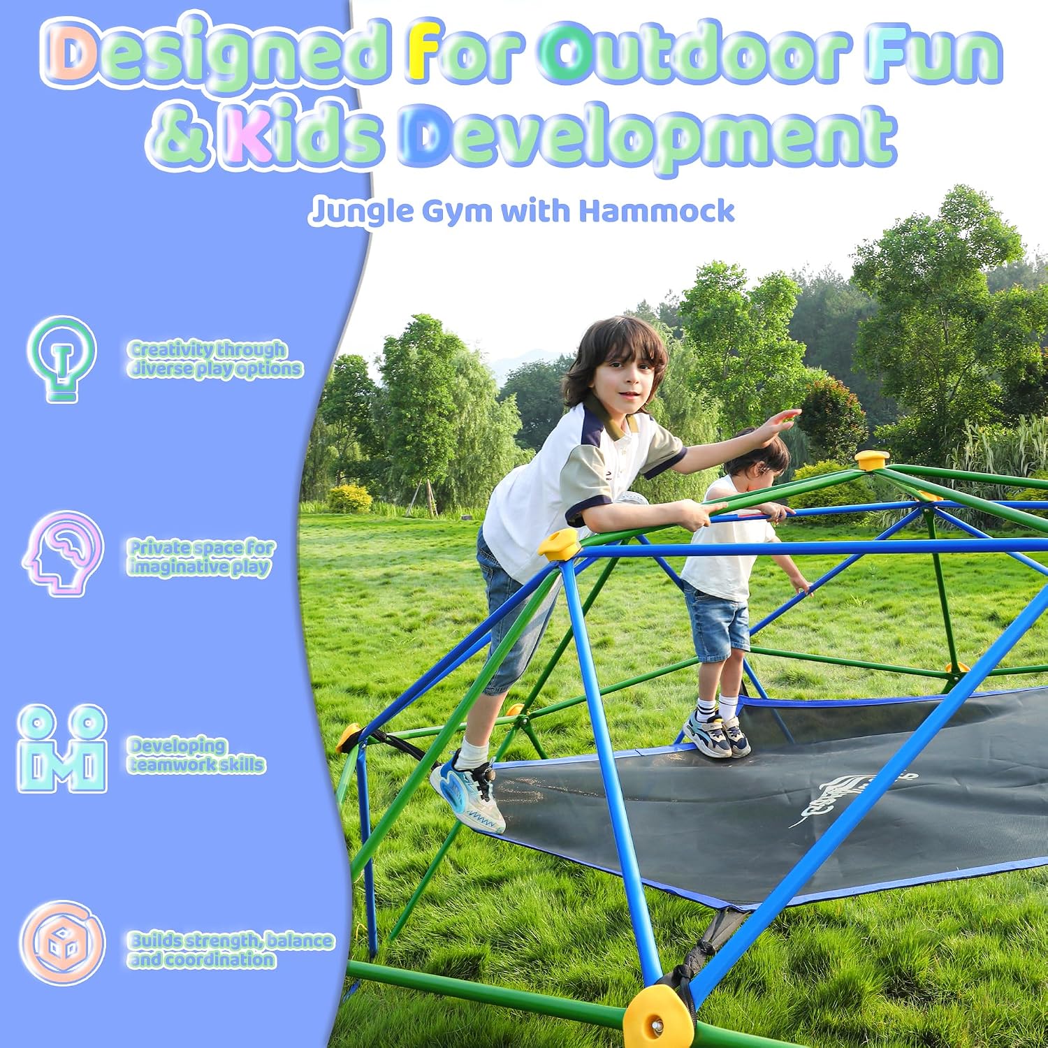 قبة تسلق بطول 10 أقدام مع أرجو - مراجعة Kids Outdoor Jungle Gym Dome وسعره